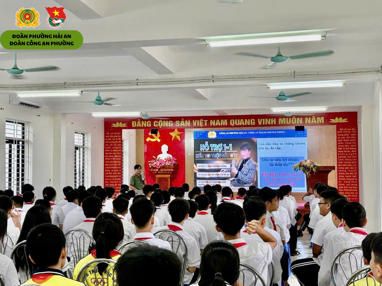 Trường THCS Tràng Cát gửi thư cảm ơn Công an phường Hải An cùng tổ chức thành công buổi ngoại khoá